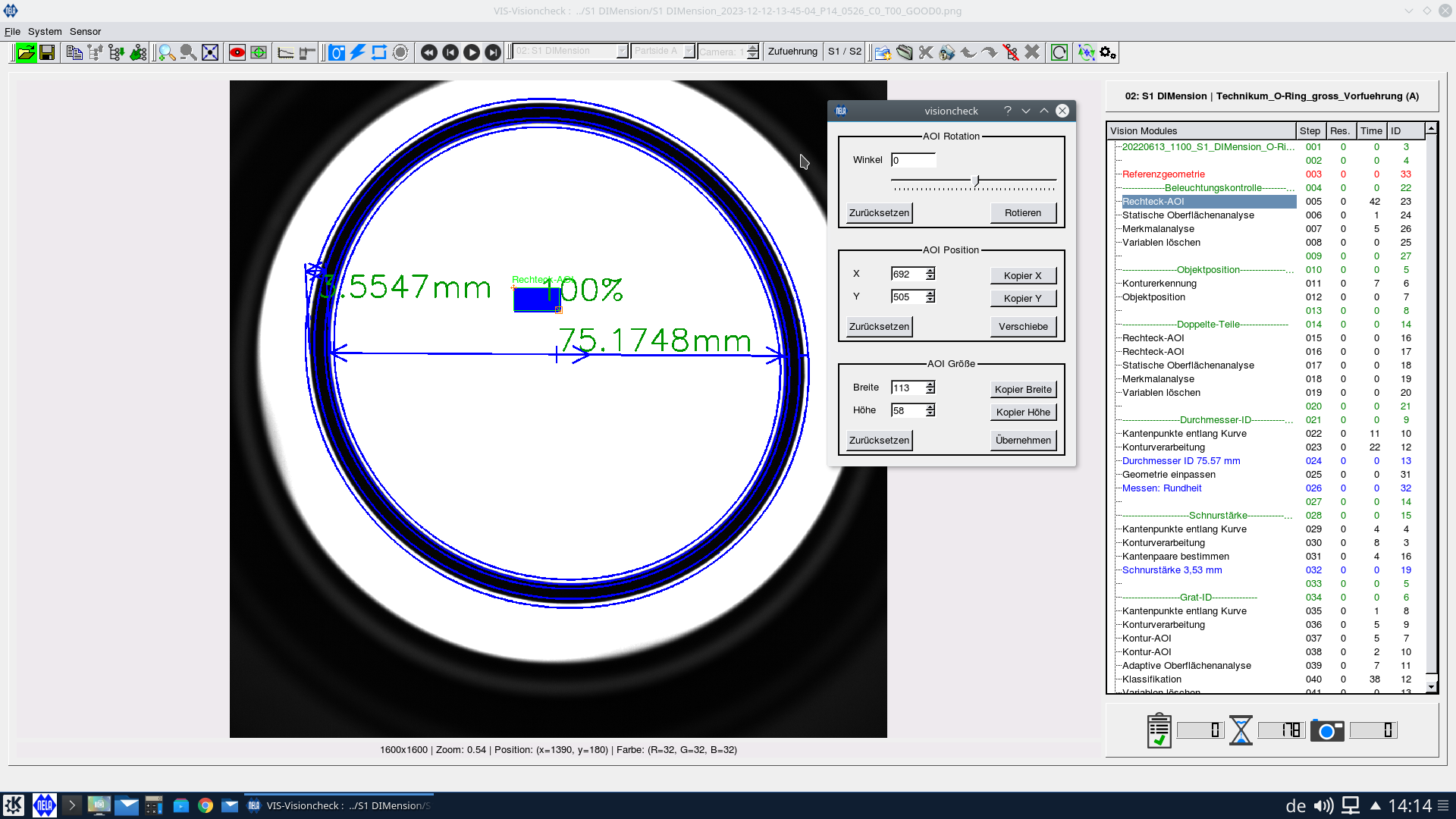 Visioncheck Menu
