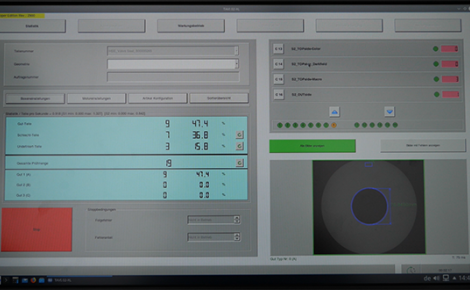 Visioncheck user interface